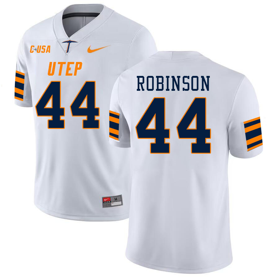 Men-Youth #44 Elijah Robinson UTEP Miners 2023 College Football Jerseys Stitched-White
